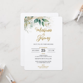 Faire-Part de Mariage Feuilles d'Eucalyptus Verdur