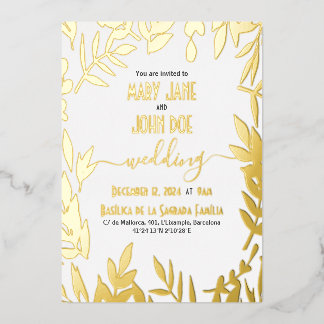 Faire-part de mariage Feuilles d'Or