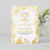 Faire-part de mariage Feuilles d'Or (Debout devant)