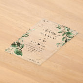 Faire-Part de Mariage Feuilles & Eucalyptus Or (Poser)