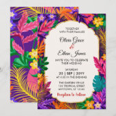 Faire-part de mariage Feuilles tropicales (Devant / Derrière)