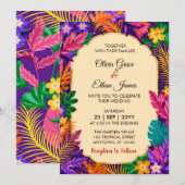 Faire-part de mariage Feuilles Tropicales (Devant / Derrière)