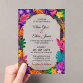 Faire-part de mariage Feuilles Tropicales (In situ (ordinateur de poche))