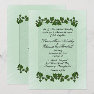 Faire-part de mariage Feuilles Vertes et Menthe