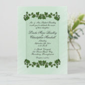 Faire-part de mariage Feuilles Vertes et Menthe (Debout devant)