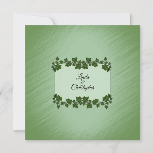 Faire-part de mariage Feuilles verts (Dos)