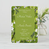 Faire-part de mariage Feuilles verts (Debout devant)