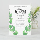 Faire-part de mariage Feuilles verts (Debout devant)