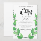 Faire-part de mariage Feuilles verts (Devant / Derrière)