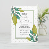 Faire-part de mariage Feuilles verts (Debout devant)