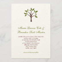 Faire-part de mariage feuillu d'arbre