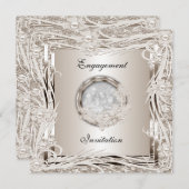 Faire-part de mariage fiançailles cadre floral sép (Devant / Derrière)