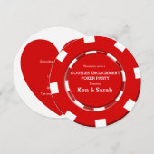 Faire-part de mariage fiançailles cœur en jeton de (Devant / Derrière)