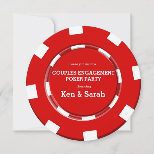 Faire-part de mariage fiançailles cœur en jeton de (Devant)