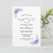 Faire-part de mariage fiançailles lilas lavande (Debout devant)