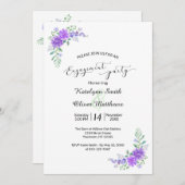 Faire-part de mariage fiançailles lilas lavande (Devant / Derrière)