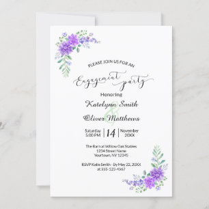 Faire-part de mariage fiançailles lilas lavande