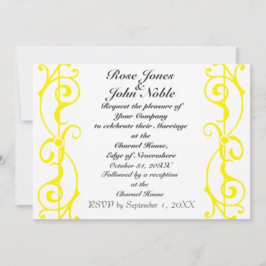 Faire-part de mariage Fibril Ivory (Jaune) (Devant)