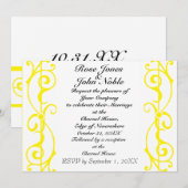 Faire-part de mariage Fibril Ivory (Jaune) (Devant / Derrière)