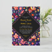 Faire-part de mariage fiesta colorée (Debout devant)