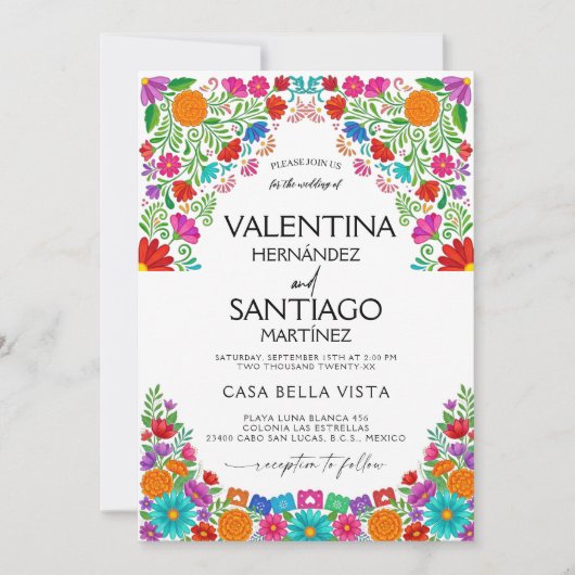 Faire-part de mariage Fiesta mexicaine (Devant)