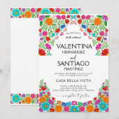 Faire-part de mariage Fiesta mexicaine (Devant / Derrière)