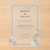 Faire-part de mariage finement florissante (Recto)