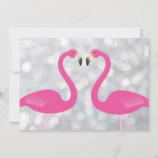 Faire-part de mariage Flamant rose argenté (Dos)