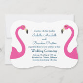 Faire-part de mariage Flamant rose rose (Devant)