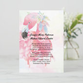 Faire-part de mariage Flamant rose rose (Debout devant)