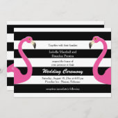 Faire-part de mariage Flamant rose tendance (Devant / Derrière)