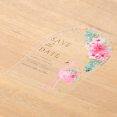 Faire-part de mariage Flamant Tropical Rose (Poser)