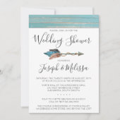 Faire-part de Mariage Flèche à Plumes Rustique (Devant)