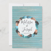 Faire-part de Mariage Flèche à Plumes Rustique (Dos)