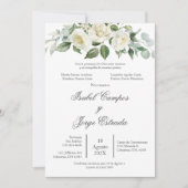 Faire-part de mariage Fleur blanche Verdure (Devant)