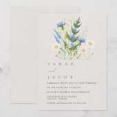 Faire-part de mariage Fleur bleue d'été Daisy (Devant / Derrière)