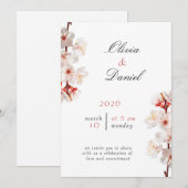 Faire-part de mariage Fleur de Blush Douce (Devant / Derrière)