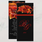 Faire-part de mariage FLEUR DE CALLA ORANGE BRÛLÉ  (Devant / Derrière)