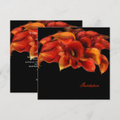Faire-part de mariage FLEUR DE CALLA ORANGE BRÛLÉ  (Devant / Derrière)