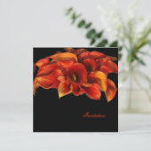 Faire-part de mariage FLEUR DE CALLA ORANGE BRÛLÉ  (Debout devant)