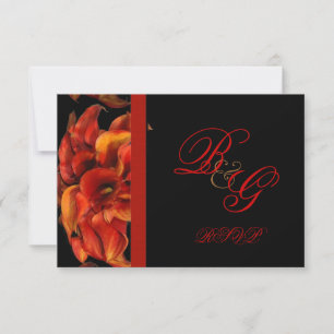 Faire-part de mariage FLEUR DE CALLA ORANGE FONCÉ 