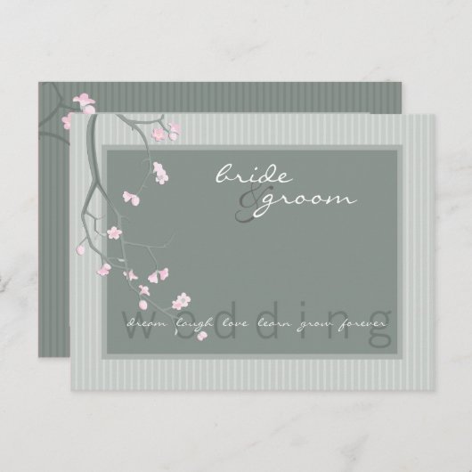 FAIRE-PART DE MARIAGE :: fleur de cerisier (Devant / Derrière)