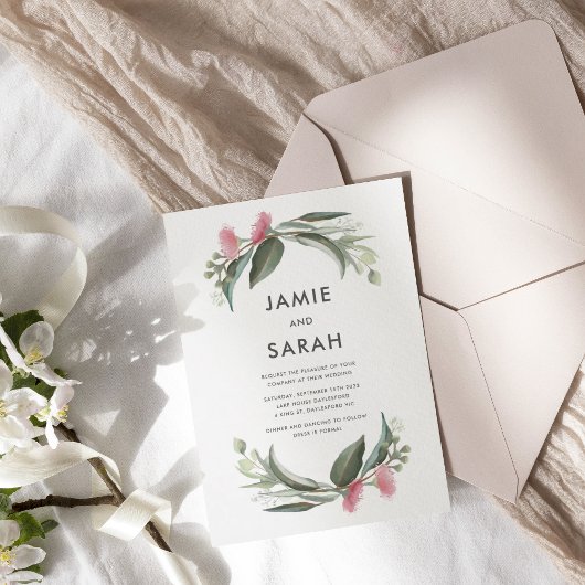 Faire-part de mariage Fleur de Gommier Australien