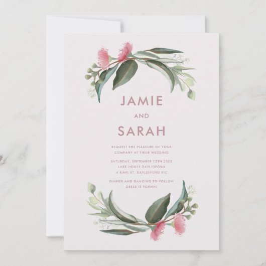 Faire-part de mariage Fleur de Gommier Australien (Devant)