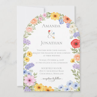 Faire-part de mariage fleur de jardin aquarelle