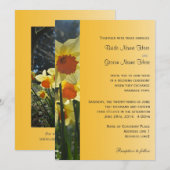 faire-part de mariage fleur de jonquille ensoleill (Devant / Derrière)