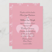 Faire-part de mariage Fleur de Lise en rose (Devant / Derrière)