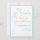 Faire-part de mariage Fleur de menthe et de corail (Devant)