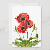 Faire-part de mariage Fleur de pavot rouge (Dos)