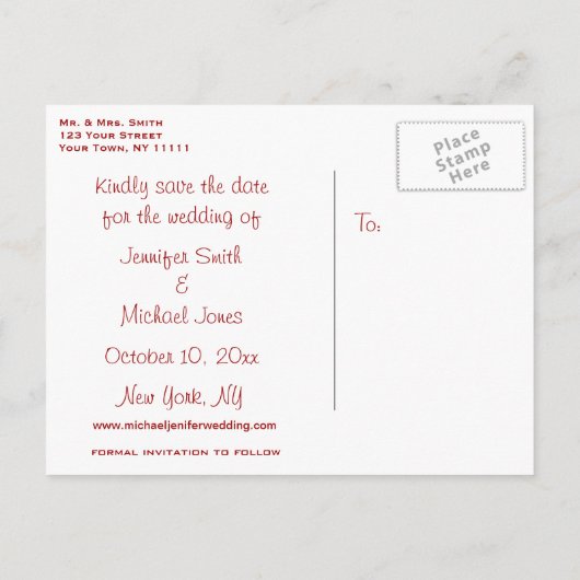 Faire-part de mariage Fleur de Tulipe (Dos)